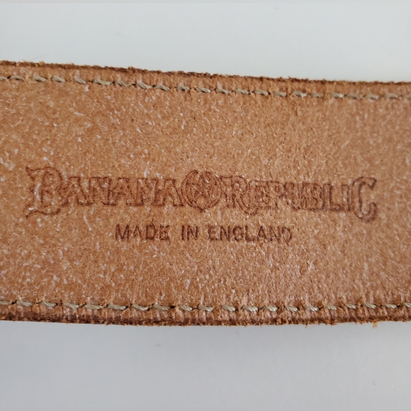 Vintage 80's Banana Republic Save-The-Tigers Leather Bone Belt Women's Sz 34" - Picture 14 of 14